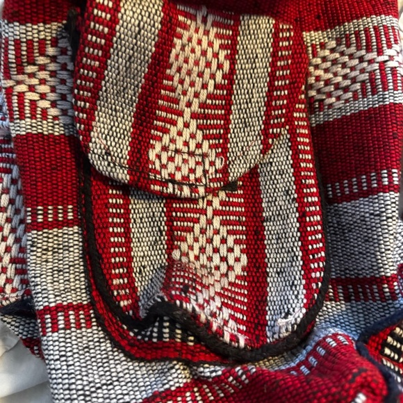 MLB Boston Red Sox Sports Fan Mexican Baja Woven Backpack Red Navy & White - Picture 4 of 5